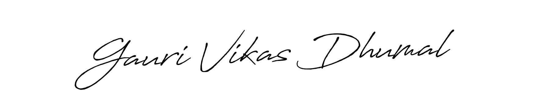 Also You can easily find your signature by using the search form. We will create Gauri Vikas Dhumal name handwritten signature images for you free of cost using Antro_Vectra_Bolder sign style. Gauri Vikas Dhumal signature style 7 images and pictures png