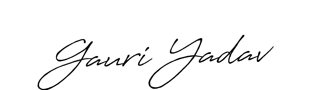 Gauri Yadav stylish signature style. Best Handwritten Sign (Antro_Vectra_Bolder) for my name. Handwritten Signature Collection Ideas for my name Gauri Yadav. Gauri Yadav signature style 7 images and pictures png