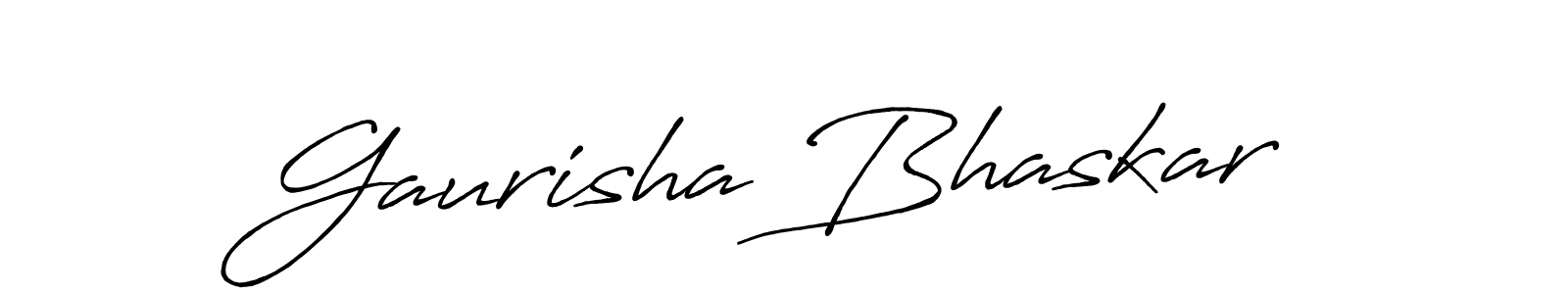You should practise on your own different ways (Antro_Vectra_Bolder) to write your name (Gaurisha Bhaskar) in signature. don't let someone else do it for you. Gaurisha Bhaskar signature style 7 images and pictures png
