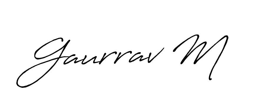 How to Draw Gaurrav M signature style? Antro_Vectra_Bolder is a latest design signature styles for name Gaurrav M. Gaurrav M signature style 7 images and pictures png