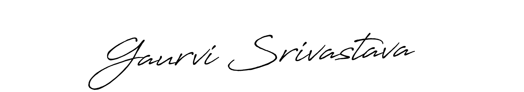 Create a beautiful signature design for name Gaurvi Srivastava. With this signature (Antro_Vectra_Bolder) fonts, you can make a handwritten signature for free. Gaurvi Srivastava signature style 7 images and pictures png