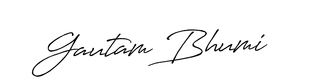 How to make Gautam Bhumi signature? Antro_Vectra_Bolder is a professional autograph style. Create handwritten signature for Gautam Bhumi name. Gautam Bhumi signature style 7 images and pictures png