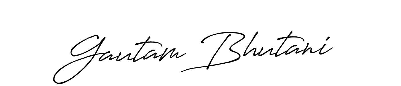 Also we have Gautam Bhutani name is the best signature style. Create professional handwritten signature collection using Antro_Vectra_Bolder autograph style. Gautam Bhutani signature style 7 images and pictures png