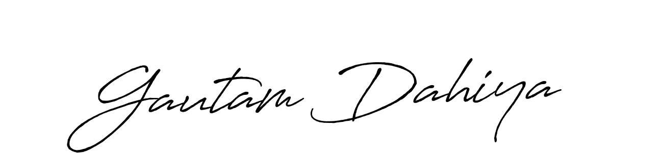 Make a beautiful signature design for name Gautam Dahiya. With this signature (Antro_Vectra_Bolder) style, you can create a handwritten signature for free. Gautam Dahiya signature style 7 images and pictures png