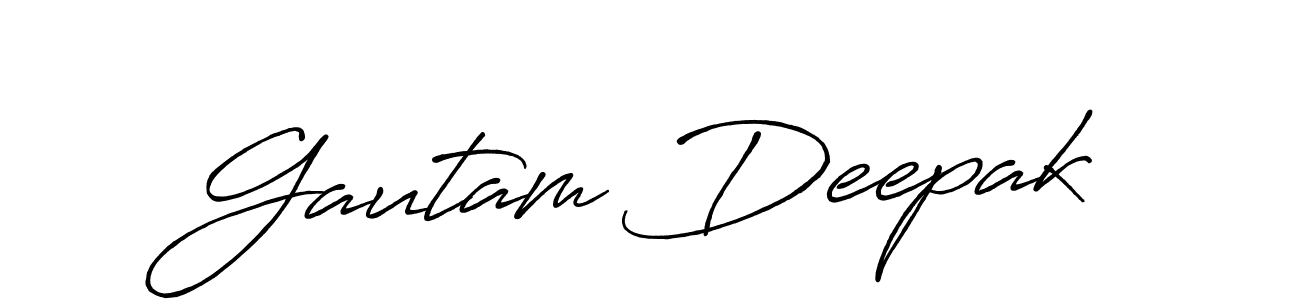 Make a beautiful signature design for name Gautam Deepak. With this signature (Antro_Vectra_Bolder) style, you can create a handwritten signature for free. Gautam Deepak signature style 7 images and pictures png