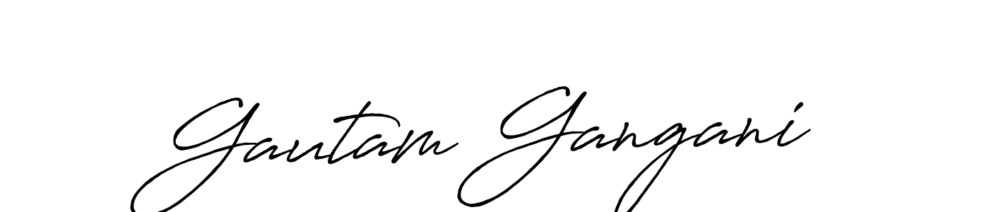 Create a beautiful signature design for name Gautam Gangani. With this signature (Antro_Vectra_Bolder) fonts, you can make a handwritten signature for free. Gautam Gangani signature style 7 images and pictures png