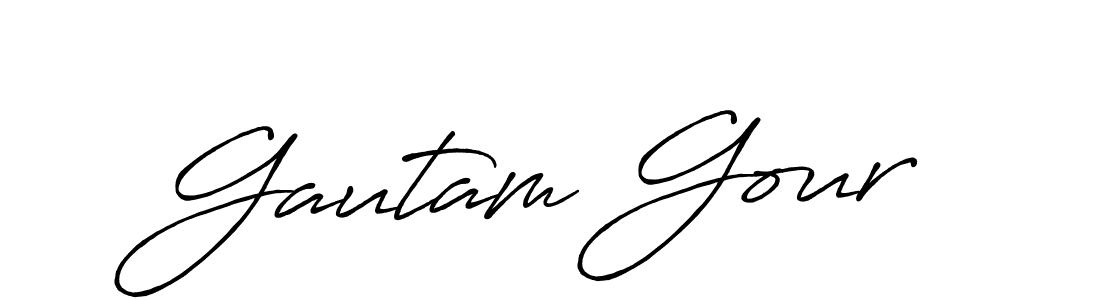 Gautam Gour stylish signature style. Best Handwritten Sign (Antro_Vectra_Bolder) for my name. Handwritten Signature Collection Ideas for my name Gautam Gour. Gautam Gour signature style 7 images and pictures png