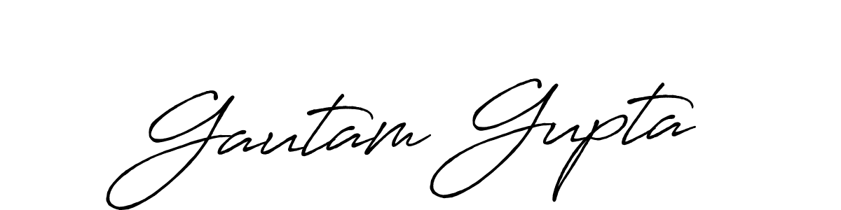 How to make Gautam Gupta name signature. Use Antro_Vectra_Bolder style for creating short signs online. This is the latest handwritten sign. Gautam Gupta signature style 7 images and pictures png