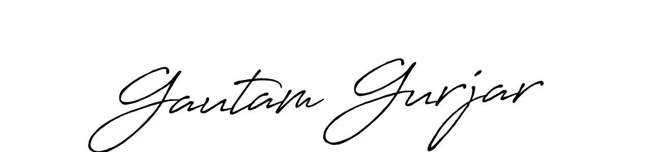 Make a beautiful signature design for name Gautam Gurjar. With this signature (Antro_Vectra_Bolder) style, you can create a handwritten signature for free. Gautam Gurjar signature style 7 images and pictures png