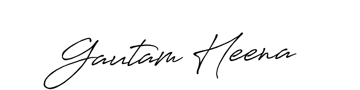 Make a beautiful signature design for name Gautam Heena. With this signature (Antro_Vectra_Bolder) style, you can create a handwritten signature for free. Gautam Heena signature style 7 images and pictures png