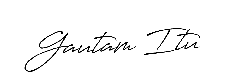 Use a signature maker to create a handwritten signature online. With this signature software, you can design (Antro_Vectra_Bolder) your own signature for name Gautam Itu. Gautam Itu signature style 7 images and pictures png