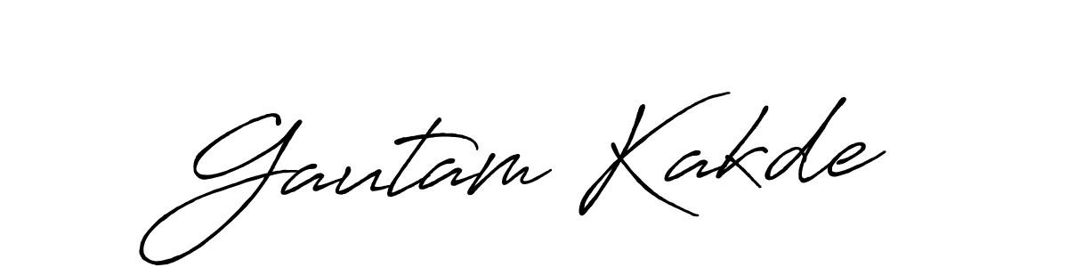 How to make Gautam Kakde name signature. Use Antro_Vectra_Bolder style for creating short signs online. This is the latest handwritten sign. Gautam Kakde signature style 7 images and pictures png