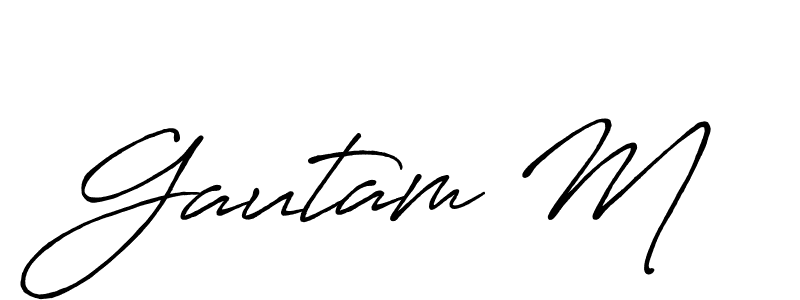 Gautam M stylish signature style. Best Handwritten Sign (Antro_Vectra_Bolder) for my name. Handwritten Signature Collection Ideas for my name Gautam M. Gautam M signature style 7 images and pictures png