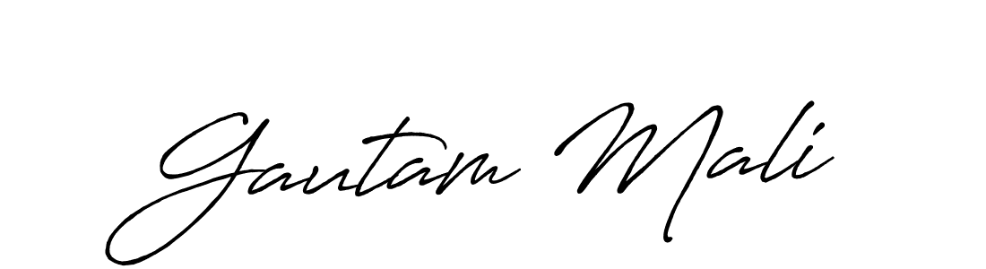 Make a short Gautam Mali signature style. Manage your documents anywhere anytime using Antro_Vectra_Bolder. Create and add eSignatures, submit forms, share and send files easily. Gautam Mali signature style 7 images and pictures png