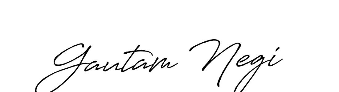 Create a beautiful signature design for name Gautam Negi. With this signature (Antro_Vectra_Bolder) fonts, you can make a handwritten signature for free. Gautam Negi signature style 7 images and pictures png