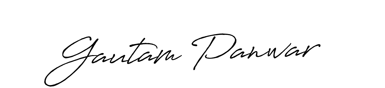 Design your own signature with our free online signature maker. With this signature software, you can create a handwritten (Antro_Vectra_Bolder) signature for name Gautam Panwar. Gautam Panwar signature style 7 images and pictures png