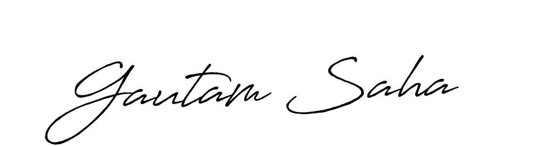 Make a beautiful signature design for name Gautam Saha. With this signature (Antro_Vectra_Bolder) style, you can create a handwritten signature for free. Gautam Saha signature style 7 images and pictures png