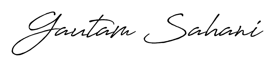 A classic penmanship look for Gautam Sahani. The Antro_Vectra_Bolder font brings timeless elegance and confidence to every signed document. Gautam Sahani signature style 7 images and pictures png