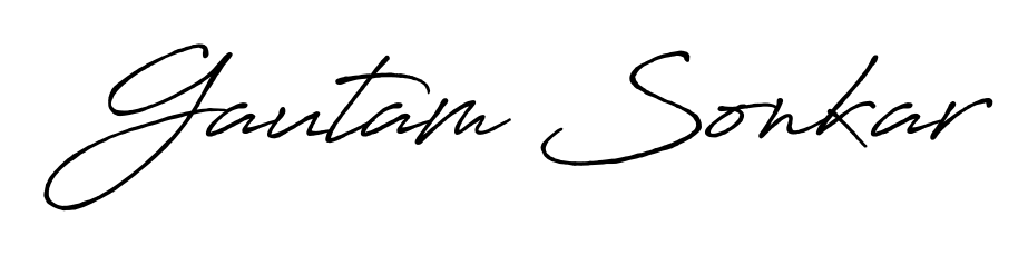 The Antro_Vectra_Bolder typeface gives name Gautam Sonkar a refined look. Suitable for certificates, diplomas, and official verification. Gautam Sonkar signature style 7 images and pictures png