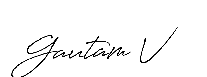It looks lik you need a new signature style for name Gautam V. Design unique handwritten (Antro_Vectra_Bolder) signature with our free signature maker in just a few clicks. Gautam V signature style 7 images and pictures png