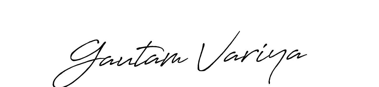 Also we have Gautam Variya name is the best signature style. Create professional handwritten signature collection using Antro_Vectra_Bolder autograph style. Gautam Variya signature style 7 images and pictures png
