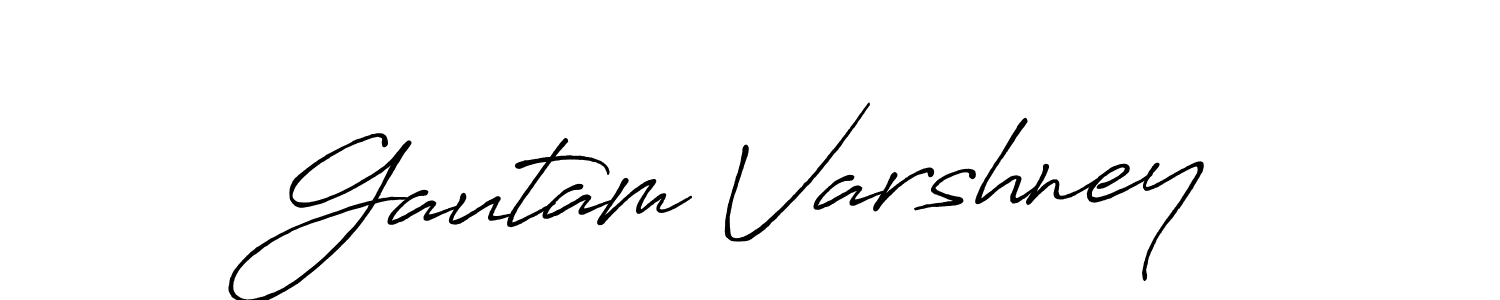 Design your own signature with our free online signature maker. With this signature software, you can create a handwritten (Antro_Vectra_Bolder) signature for name Gautam Varshney. Gautam Varshney signature style 7 images and pictures png