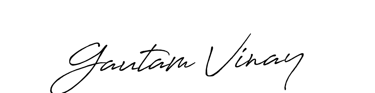 Use a signature maker to create a handwritten signature online. With this signature software, you can design (Antro_Vectra_Bolder) your own signature for name Gautam Vinay. Gautam Vinay signature style 7 images and pictures png