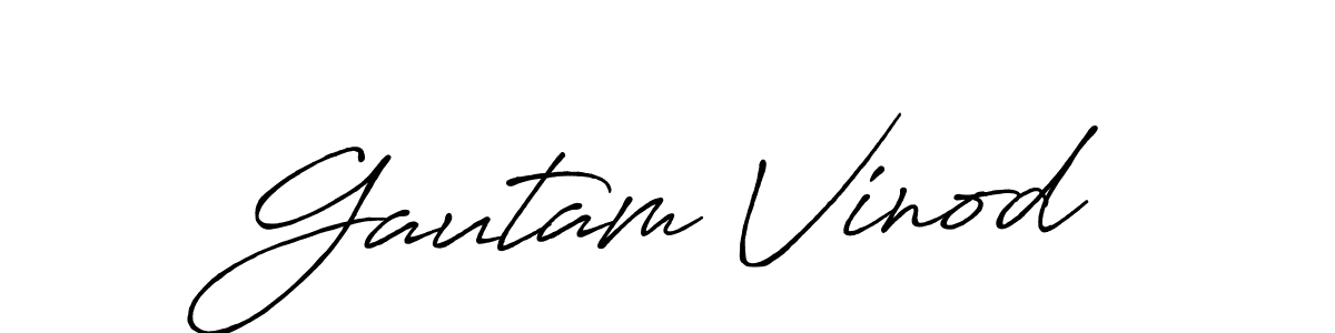 Also we have Gautam Vinod name is the best signature style. Create professional handwritten signature collection using Antro_Vectra_Bolder autograph style. Gautam Vinod signature style 7 images and pictures png