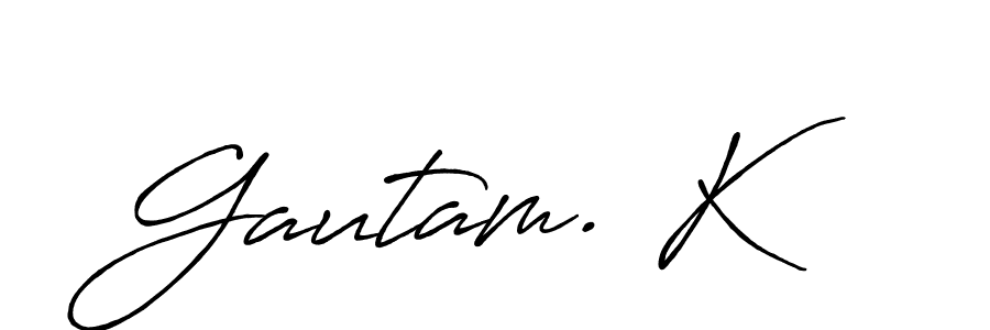 The best way (Antro_Vectra_Bolder) to make a short signature is to pick only two or three words in your name. The name Gautam. K include a total of six letters. For converting this name. Gautam. K signature style 7 images and pictures png