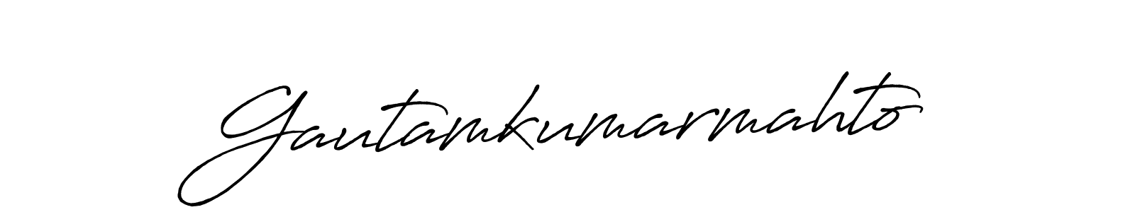 Create a beautiful signature design for name Gautamkumarmahto. With this signature (Antro_Vectra_Bolder) fonts, you can make a handwritten signature for free. Gautamkumarmahto signature style 7 images and pictures png