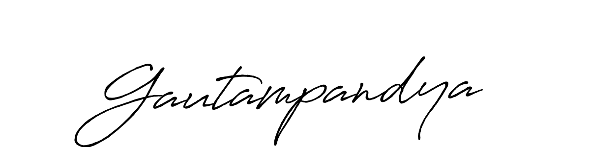 How to make Gautampandya name signature. Use Antro_Vectra_Bolder style for creating short signs online. This is the latest handwritten sign. Gautampandya signature style 7 images and pictures png