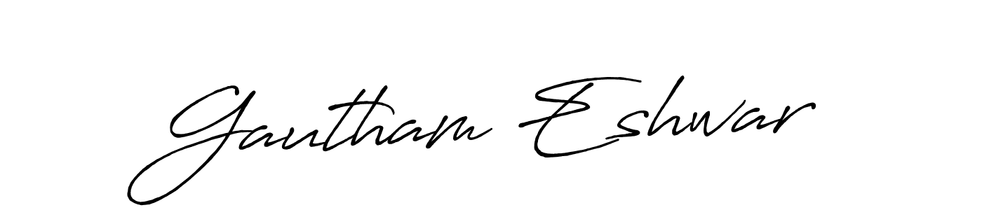 Make a beautiful signature design for name Gautham Eshwar. Use this online signature maker to create a handwritten signature for free. Gautham Eshwar signature style 7 images and pictures png