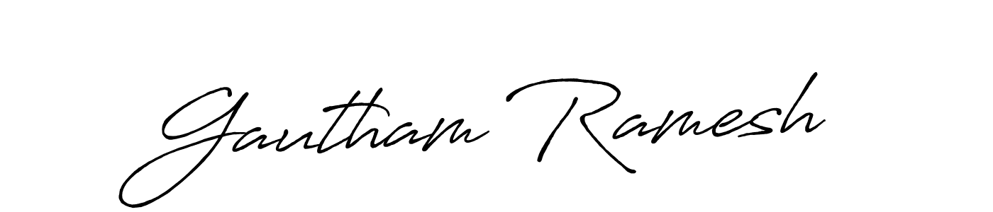 Design your own signature with our free online signature maker. With this signature software, you can create a handwritten (Antro_Vectra_Bolder) signature for name Gautham Ramesh. Gautham Ramesh signature style 7 images and pictures png