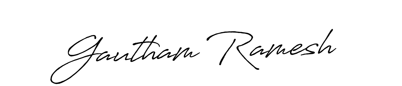 Design your own signature with our free online signature maker. With this signature software, you can create a handwritten (Antro_Vectra_Bolder) signature for name Gautham Ramesh. Gautham Ramesh signature style 7 images and pictures png