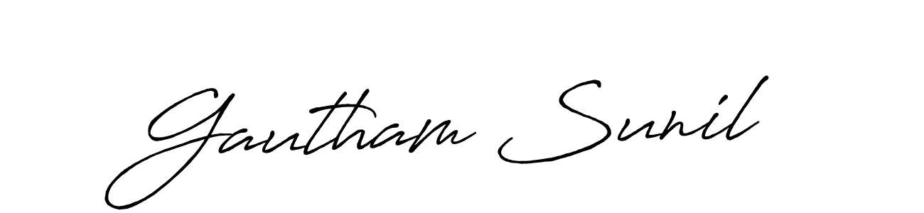 Make a beautiful signature design for name Gautham Sunil. Use this online signature maker to create a handwritten signature for free. Gautham Sunil signature style 7 images and pictures png