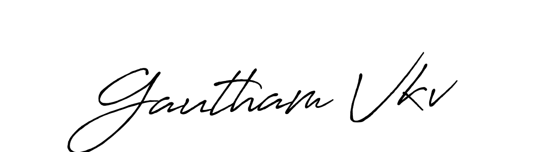 Gautham Vkv stylish signature style. Best Handwritten Sign (Antro_Vectra_Bolder) for my name. Handwritten Signature Collection Ideas for my name Gautham Vkv. Gautham Vkv signature style 7 images and pictures png