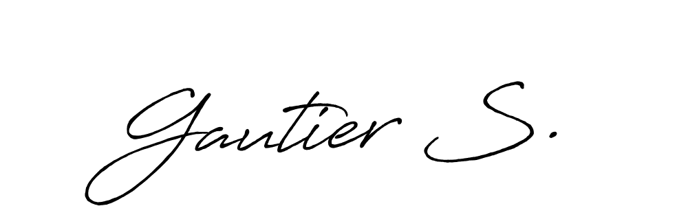 Make a beautiful signature design for name Gautier S.. With this signature (Antro_Vectra_Bolder) style, you can create a handwritten signature for free. Gautier S. signature style 7 images and pictures png