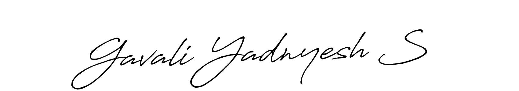 Make a beautiful signature design for name Gavali Yadnyesh S. With this signature (Antro_Vectra_Bolder) style, you can create a handwritten signature for free. Gavali Yadnyesh S signature style 7 images and pictures png