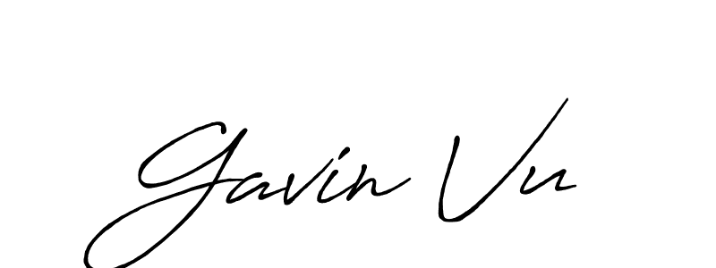 Create a beautiful signature design for name Gavin Vu. With this signature (Antro_Vectra_Bolder) fonts, you can make a handwritten signature for free. Gavin Vu signature style 7 images and pictures png