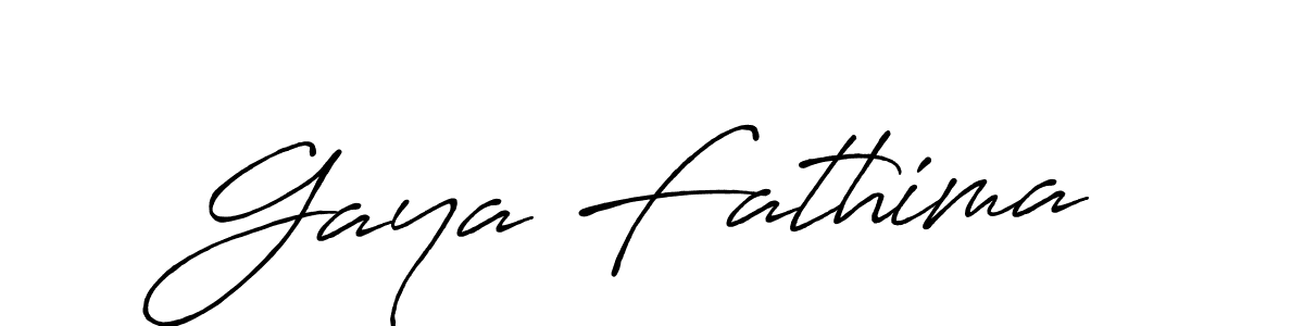 Make a beautiful signature design for name Gaya Fathima. With this signature (Antro_Vectra_Bolder) style, you can create a handwritten signature for free. Gaya Fathima signature style 7 images and pictures png
