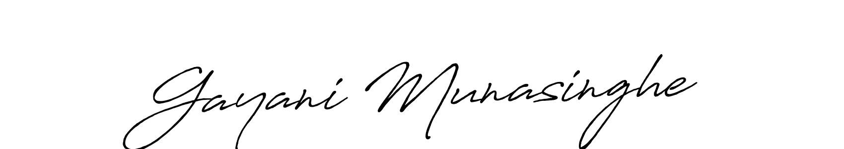 Antro_Vectra_Bolder is a professional signature style that is perfect for those who want to add a touch of class to their signature. It is also a great choice for those who want to make their signature more unique. Get Gayani Munasinghe name to fancy signature for free. Gayani Munasinghe signature style 7 images and pictures png