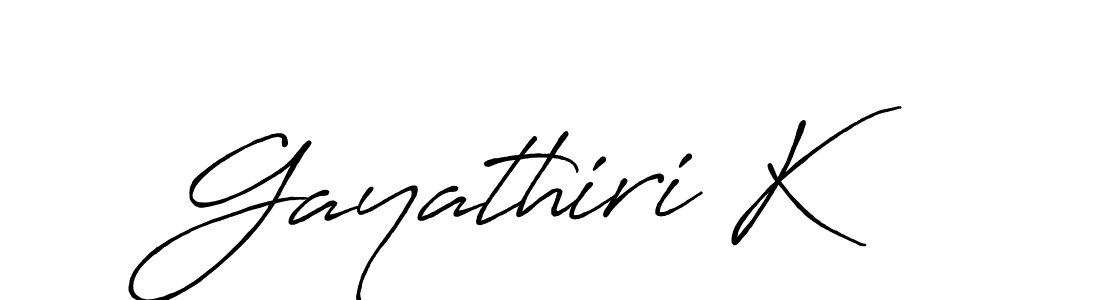 if you are searching for the best signature style for your name Gayathiri K. so please give up your signature search. here we have designed multiple signature styles  using Antro_Vectra_Bolder. Gayathiri K signature style 7 images and pictures png