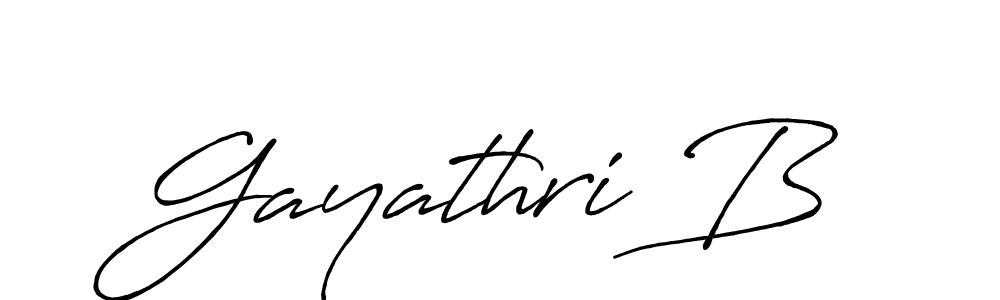 Gayathri B stylish signature style. Best Handwritten Sign (Antro_Vectra_Bolder) for my name. Handwritten Signature Collection Ideas for my name Gayathri B. Gayathri B signature style 7 images and pictures png