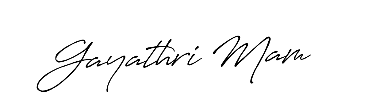 Use a signature maker to create a handwritten signature online. With this signature software, you can design (Antro_Vectra_Bolder) your own signature for name Gayathri Mam. Gayathri Mam signature style 7 images and pictures png