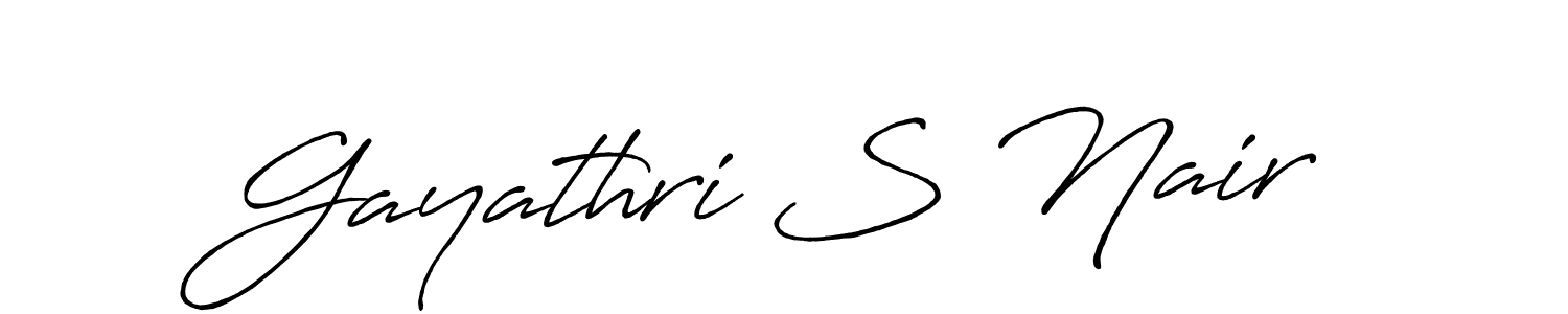 Design your own signature with our free online signature maker. With this signature software, you can create a handwritten (Antro_Vectra_Bolder) signature for name Gayathri S Nair. Gayathri S Nair signature style 7 images and pictures png