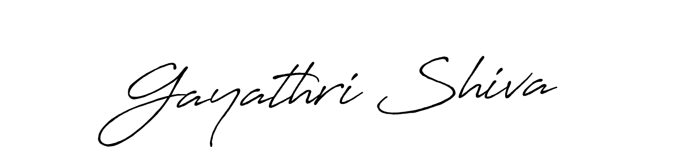 Create a beautiful signature design for name Gayathri Shiva. With this signature (Antro_Vectra_Bolder) fonts, you can make a handwritten signature for free. Gayathri Shiva signature style 7 images and pictures png
