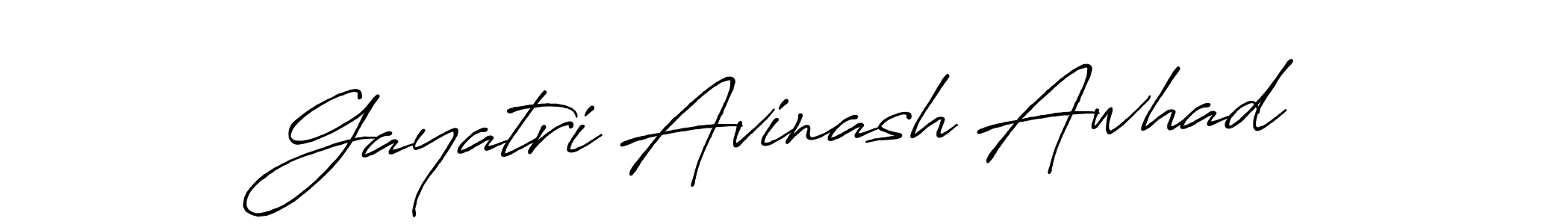 Make a beautiful signature design for name Gayatri Avinash Awhad. With this signature (Antro_Vectra_Bolder) style, you can create a handwritten signature for free. Gayatri Avinash Awhad signature style 7 images and pictures png