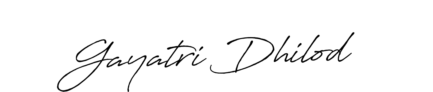 Gayatri Dhilod stylish signature style. Best Handwritten Sign (Antro_Vectra_Bolder) for my name. Handwritten Signature Collection Ideas for my name Gayatri Dhilod. Gayatri Dhilod signature style 7 images and pictures png