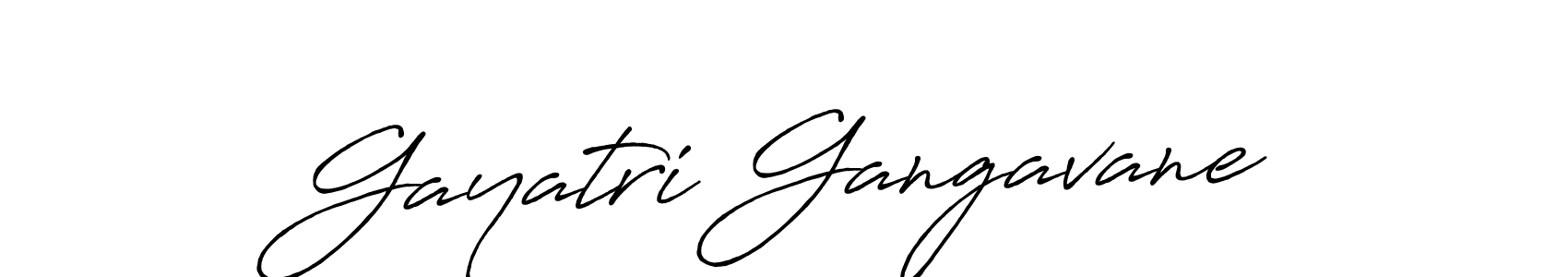 How to make Gayatri Gangavane name signature. Use Antro_Vectra_Bolder style for creating short signs online. This is the latest handwritten sign. Gayatri Gangavane signature style 7 images and pictures png