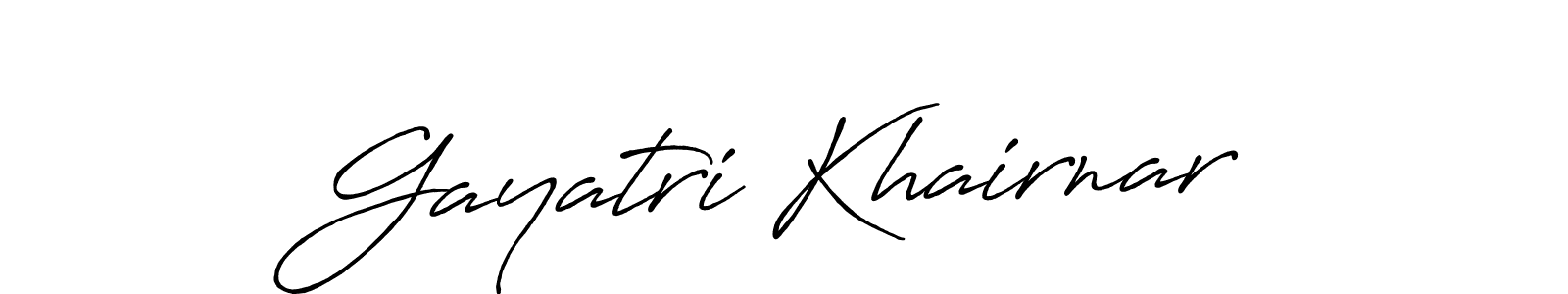 Make a beautiful signature design for name Gayatri Khairnar. With this signature (Antro_Vectra_Bolder) style, you can create a handwritten signature for free. Gayatri Khairnar signature style 7 images and pictures png